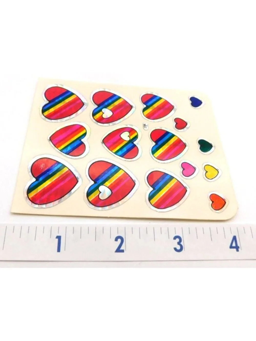 Vintage Vending Prism Rainbow Heart Holographic Sticker Sheets Unicorn Love